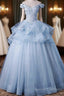 Ball Gown Evening Gown Minimalist Dress Formal Wedding Guest Floor Length Sleeveless Off Shoulder Tulle Backless With Pleats Appliques