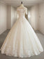 Ball Gown Off-the-Shoulder Floor-Length Tulle Wedding Dress With Appliques Lace