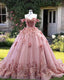Ball Gown Off The Shoulder Tulle Dress With 3D Flowers
