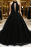 Ball Gown Prom Dress Open Back Dress Wedding Party Court Train Sleeveless Halter Tulle Backless With Pleats