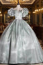 Ball Gown Puffy Sleeves Quinceanera Prom Dress