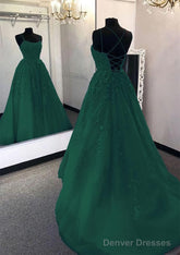 Ball Gown Scoop Neck Long/Floor-Length Tulle Prom Dresses