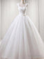 Ball-Gown Square Ruffles Floor-Length Tulle Wedding Dress