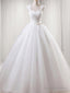 Ball-Gown Square Ruffles Floor-Length Tulle Wedding Dress