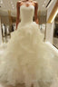 Ball-Gown Sweetheart Ruffles Court Train Organza Wedding Dress