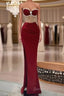 Beaded Burgundy Mermaid Prom Dress