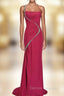 Beaded Chiffon One Shoulder Wedding Party Evening Dress Mother of The Bride Dress