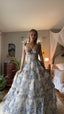 Beautiful Floral Print Chiffon Long Prom Dress Evening Dress