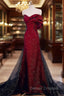 Black And Red Long Party Dress Prom Dress, Sweetheart Satin Evening Dress Formal Dress