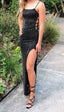 Black Long Prom Dress,Strapless Mermaid Evening Dress,Sparkle Tight Prom Dress