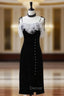 Black Mermaid Velvet Short Prom Dress, Black Short Evening Dress