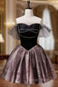 Black Off Shoulder Tulle Short Prom Dress, Black Homecoming Dress