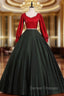 Black Satin Square Long Sleeve Quinceanera Dress