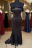 Black Sequin Off Shoulder Mermaid Dress