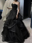 Black Sweetheart Tulle Layers Ball Gown Formal Dress, Black Evening Dress Prom Dress