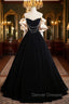 Black Velvet Strapless Prom Dress