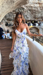 Blue Charming A-Line Spaghetti Strap Prom Dress Party Dress