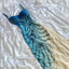 Blue Gorgeous Beautiful Stylish Unique Elegant Exquisite Floral Beading Long Chiffon Ball Gown Evening Dress Party Dress
