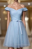 Blue Homecoming Cocktail Dress Knee Length