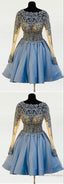Blue Homecoming Dresses With Sleeves