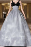 Blue Straps Black Velvet Quinceanera Dress