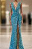 Blue Wedding Reception Dress For Women, Evening Dress For Women Prom Dress
