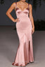 Blush Pink Asymmetrical Bridesmaid Dress with Slit