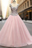 Blush Pink Ball Gown Crystal Beading Sequins Quinceanera Dress