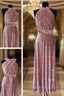 Blush Pink Velvet Infinity Convertible Bridesmaid Dress