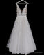 Boho Rustic Wedding Dresses Tulle V Neck Embroidery