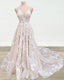 Boho Wedding Dress V Neck Lace Embroidery