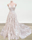 Boho Wedding Dress V Neck Lace Embroidery