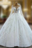 Browse Our Lovely White Tulle Sequins Appliques Long Sleeve Brides Wedding Dress