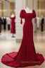 Burgundy Mermaid Long Prom Dress, Burgundy Formal Dress