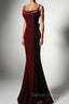 Burgundy Mermaid Long Prom Dress, Wine Red Long Mermaid Formal Evening Dress