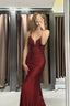 Burgundy Mermaid Prom Dress Long Evening dresses
