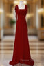 Burgundy Sequins Straps Long Prom Dress