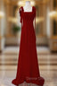 Burgundy Sequins Straps Long Prom Dress