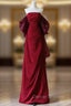 Burgundy Strapless Pleats Prom Dress