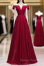 Buy Cheap Off The Shoulder Burgundy Satin Cut Out Prom Dress Under 119
