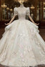 Buy More, Save More Ivory White Ball Gown Tulle Lace Short Sleeve Appliques Beading Wedding Dress