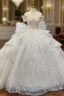 Champagne Ball Gown Sequins Gold Sequins Appliques Off the Shoulder Wedding Dress