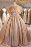 Champagne Satin Strapless Quinceanera Dress