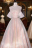 Champagne Sequins Long A-Line Prom Dress, Off the Shoulder Evening Party Dress