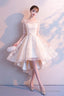 Champagne Tulle High Low Prom Dress, A-Line Party Homecoming Dress