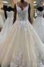 Champagne tulle lace long prom Dress, champagne evening Dress
