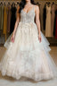 Champagne tulle lace long prom Dress champagne lace evening Dress