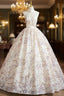 Champagne Tulle Sequins Halter Quinceanera Dress