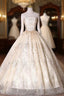 Champagne Tulle Sequins Straps Quinceanera Dress