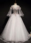 Charming Floral And Lace Ball Gown Sweet 16 Dress, Light Grey Party Dress